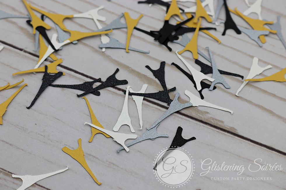 Thumbnail: Eiffel Tower Confetti Paris Party Wedding, Showers Shimmer Papers, Gold Silver B
