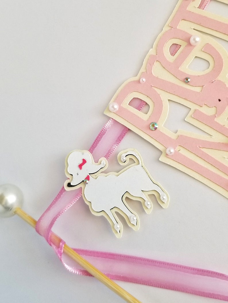 Thumbnail: Poodle Cake Topper Paris Party French Poodle Pawty Sock Hop 50's Party 1 Piece