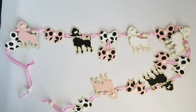 Thumbnail: Poodle Garland Banner Paris Party French Poodle Pawty 1 Piece Vintage Inspired
