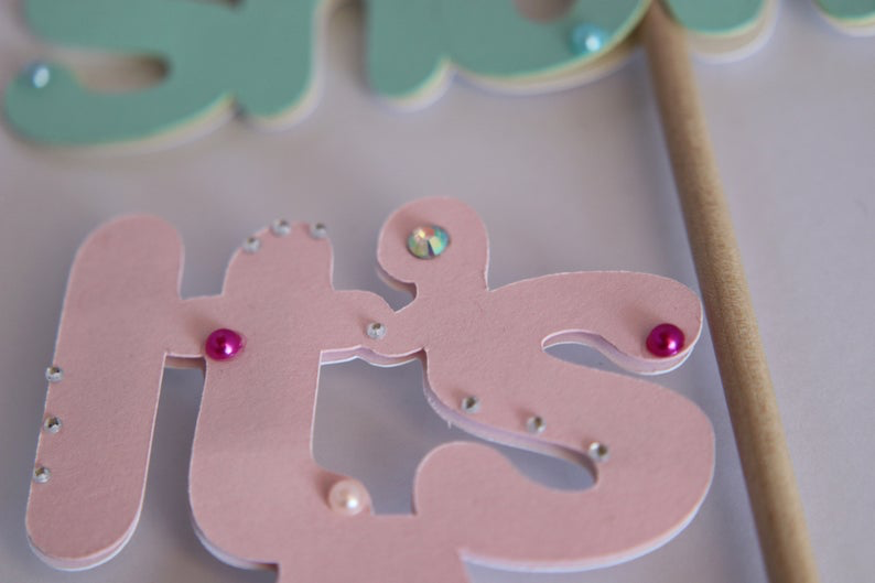 Thumbnail: Baby Shower Photo Props Baby Girl Table Picks 5 Large Pieces