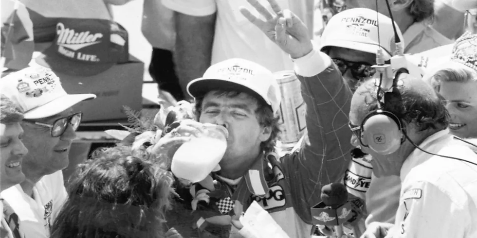 Louis Meyer kickstarted the tradition of drinking milk in victory lane; Credit - Mike Williams