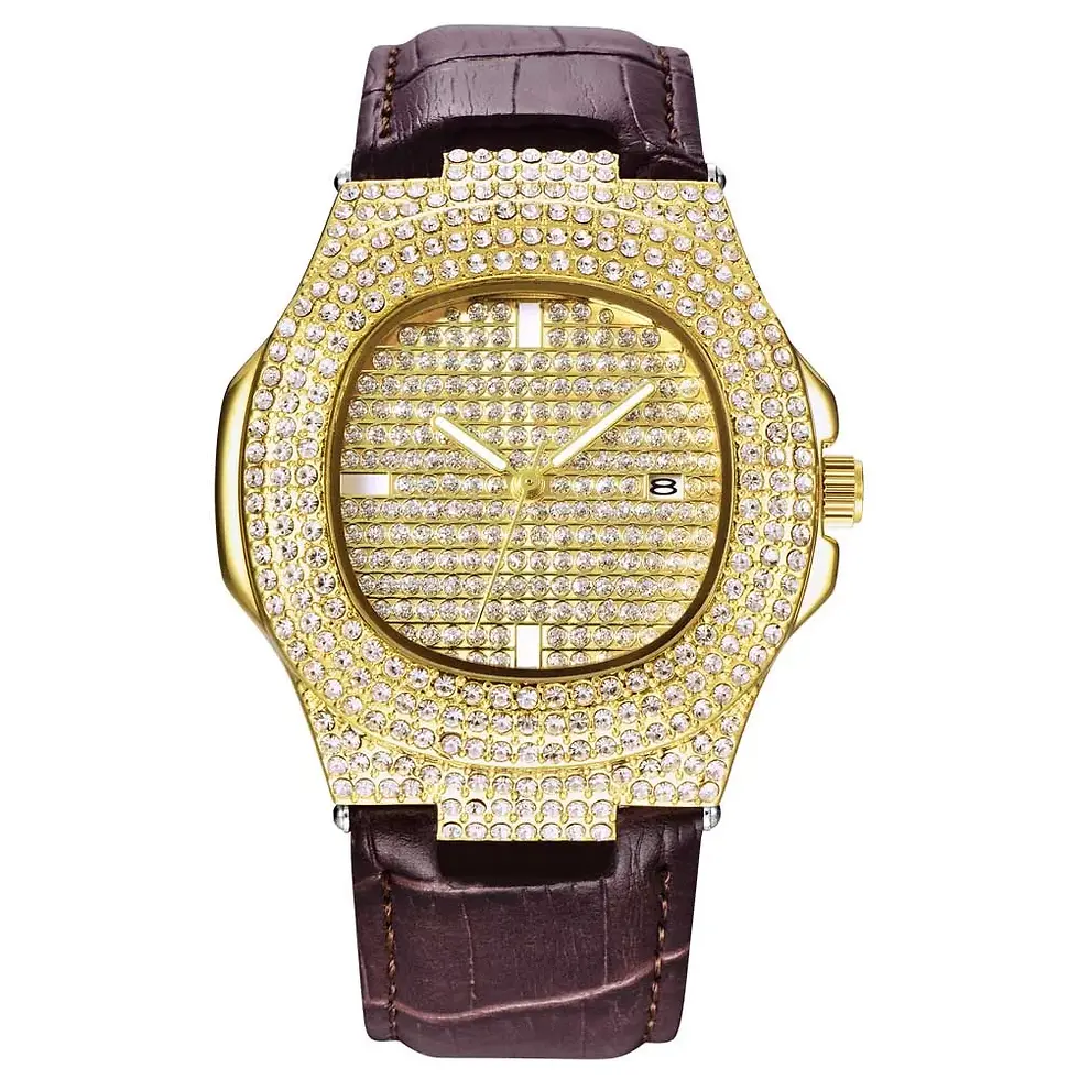 Thumbnail: TOPGRILLZ Brand Iced Quartz Gold Womes Watches