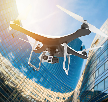 drone-with-digital-camera-flying-modern-