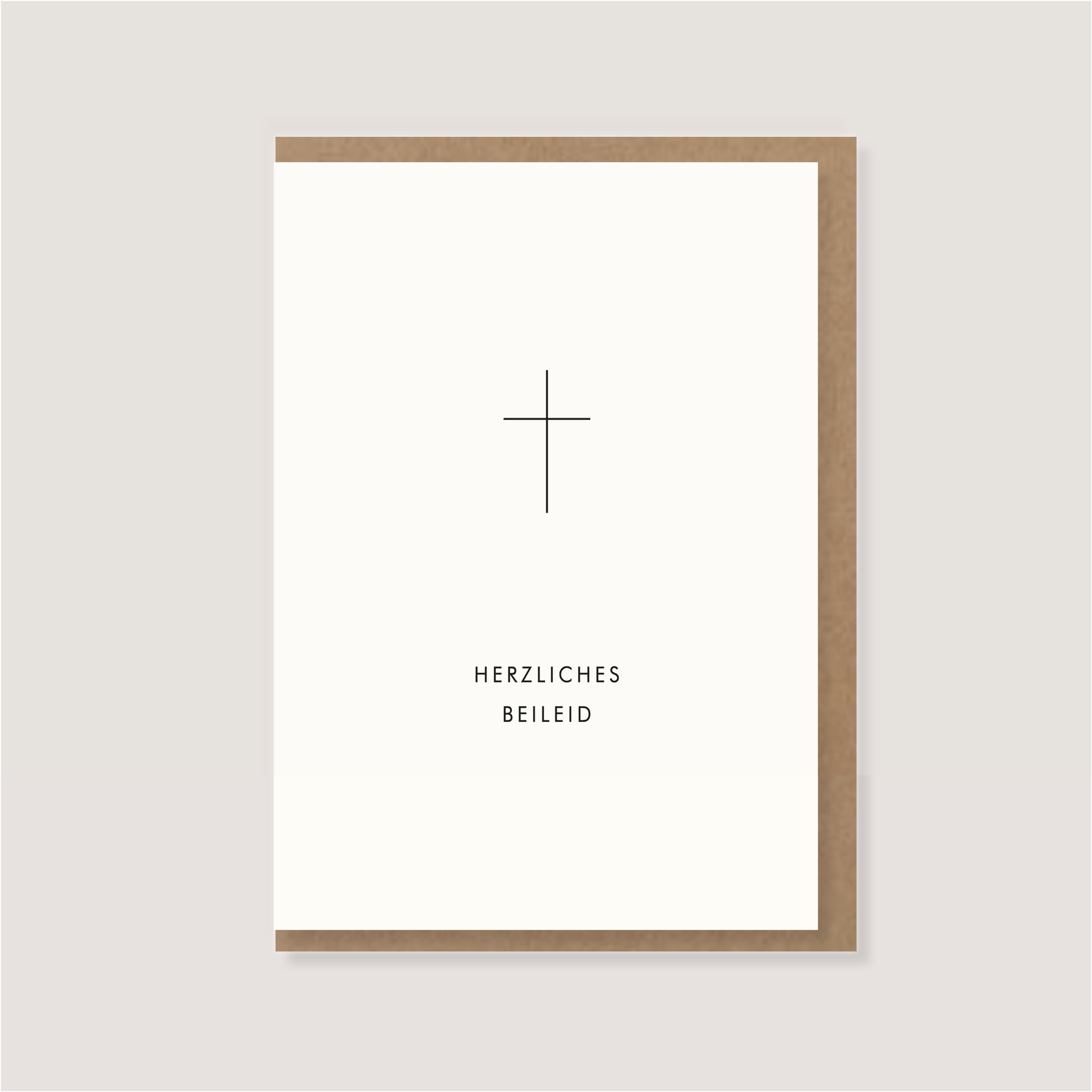 Folded card - "Cross - Heartfelt condolences"