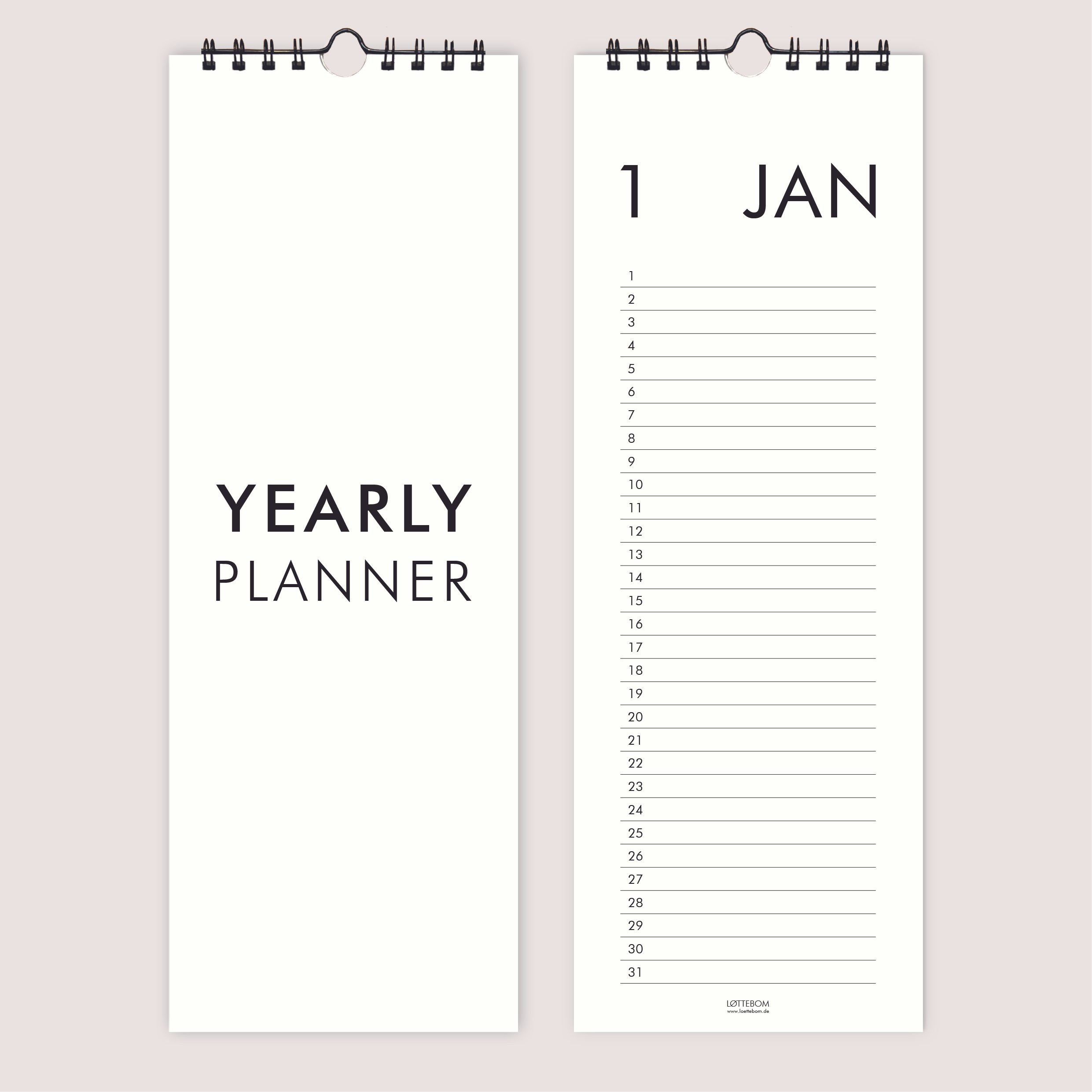 Yearly Planner - perpetual annual calendar