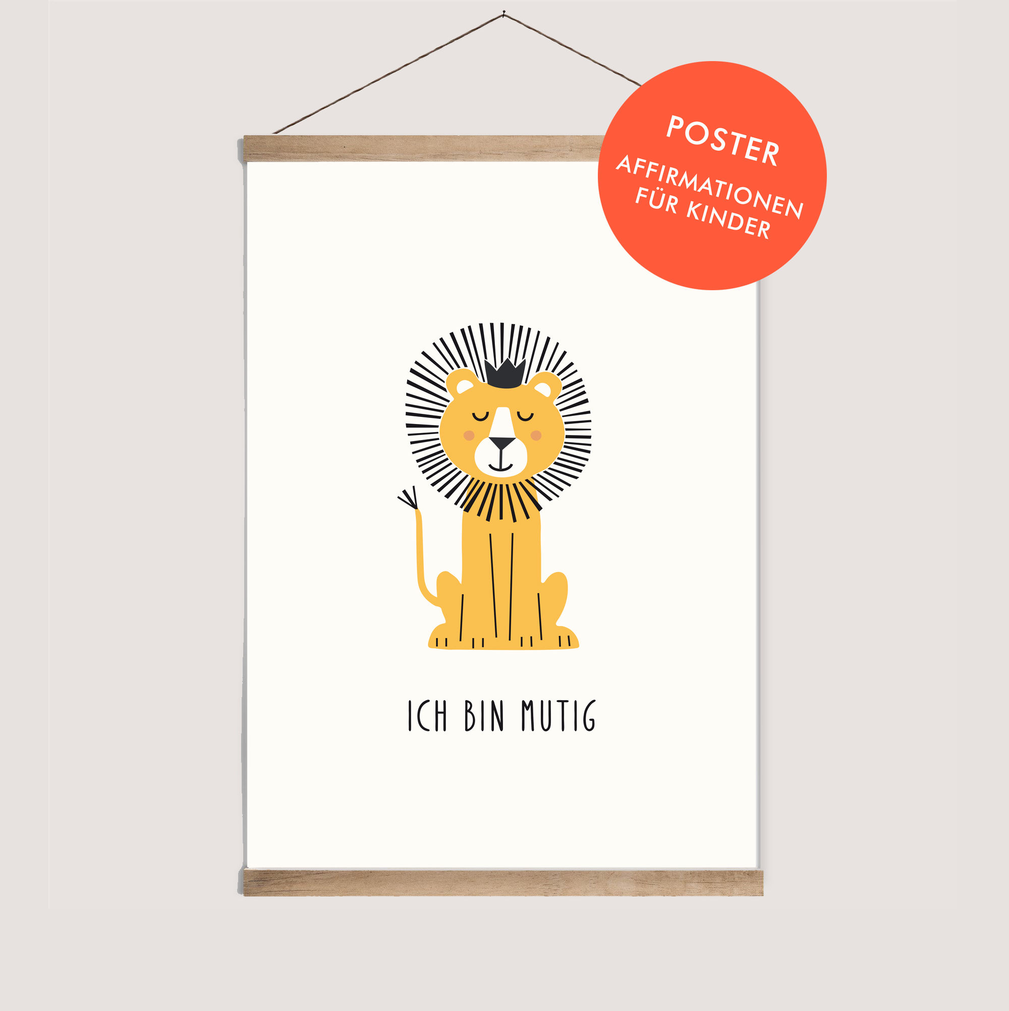 Affirmation poster “Lion - I am brave”