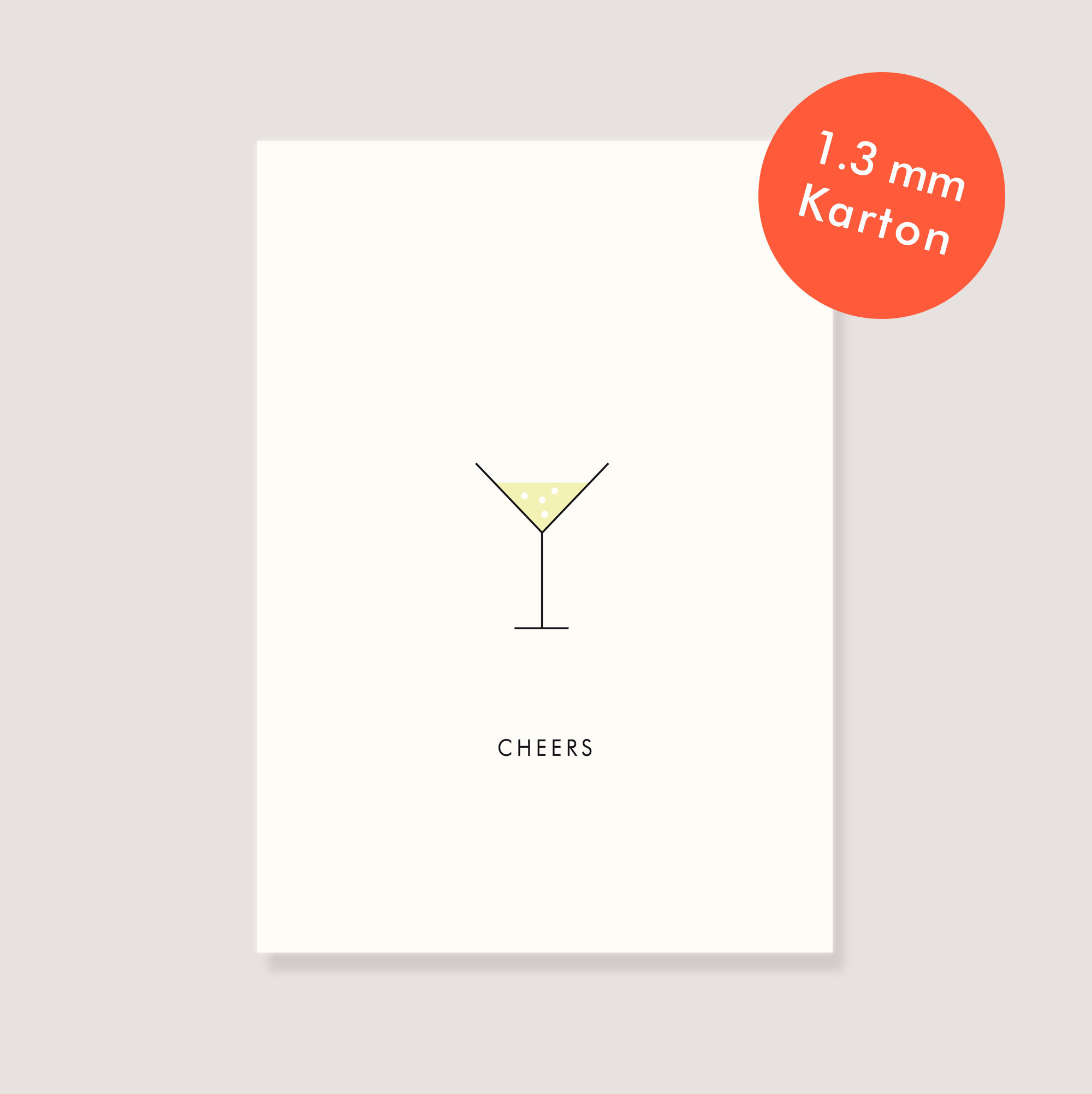 Card - "Champagne flute - Cheers"