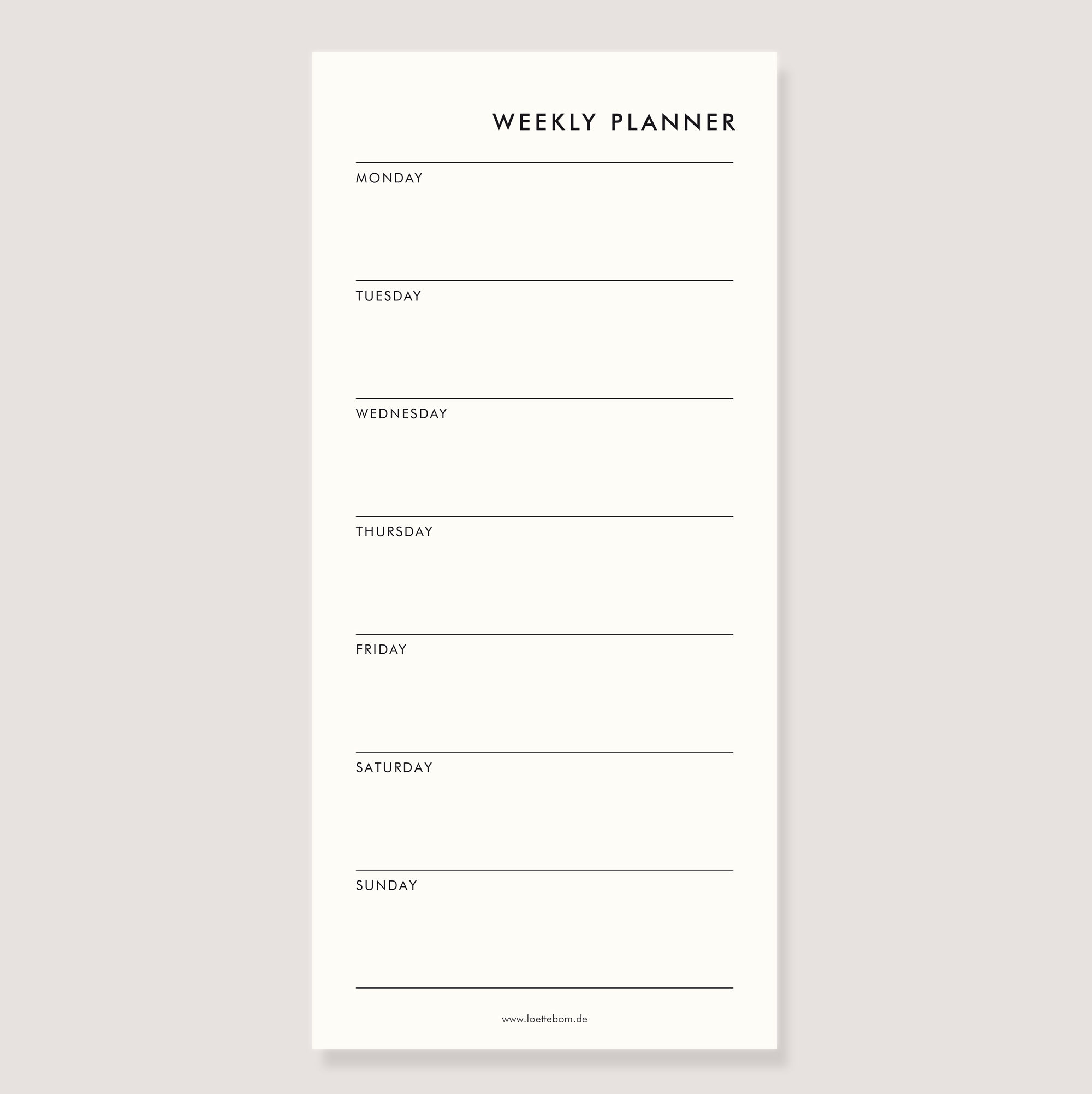 Notebook - "Weekly Planner"
