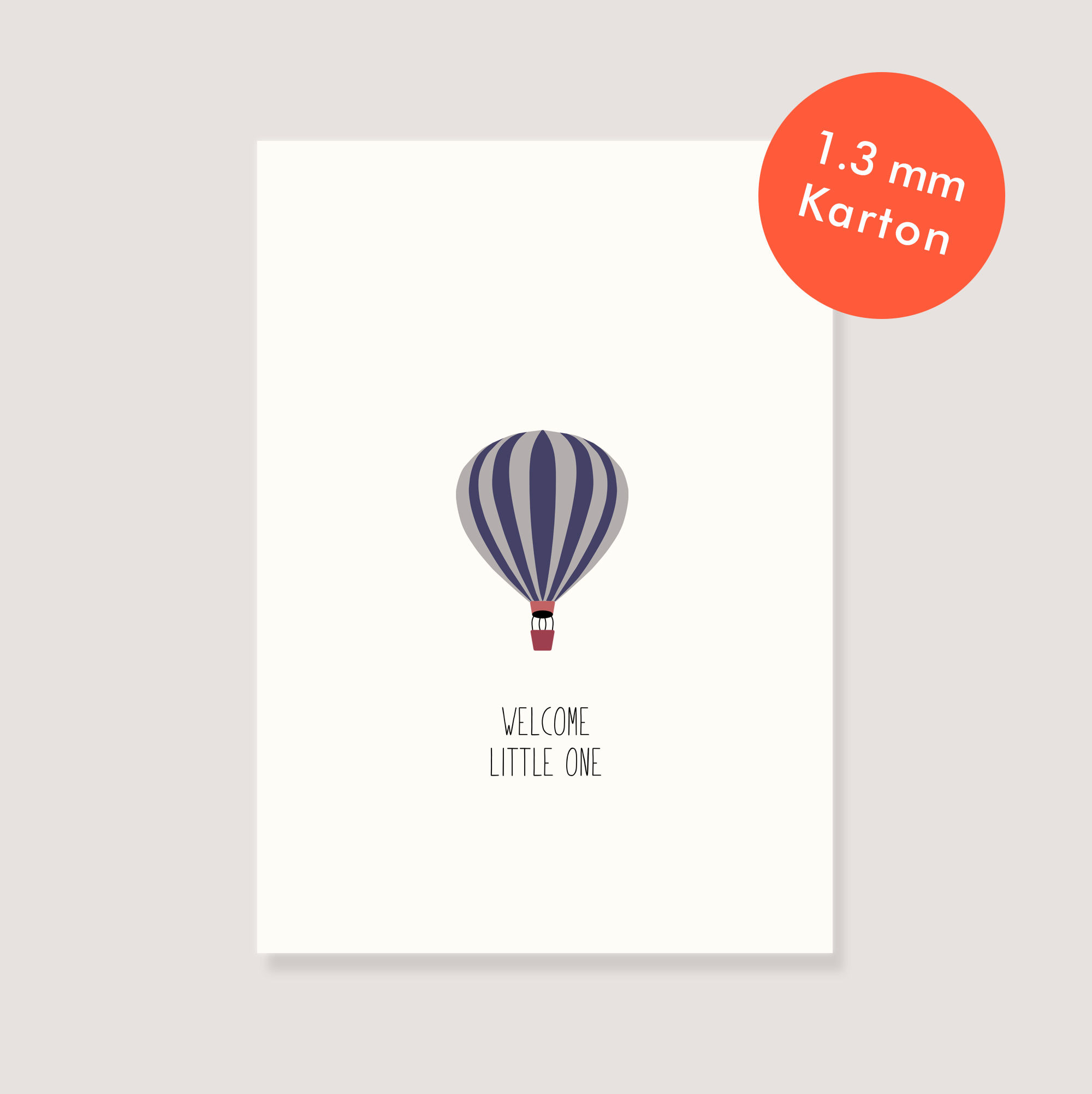 Card - "Hot air balloon - Welcome little one"
