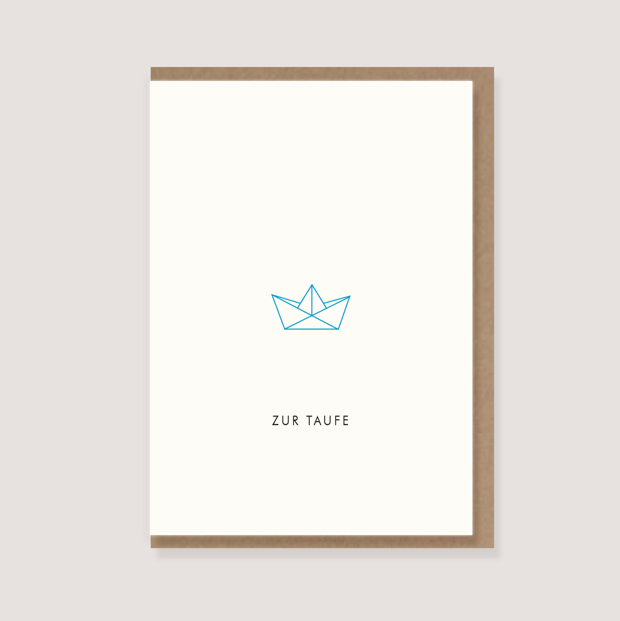 Folded card - "Little boat - For christening"