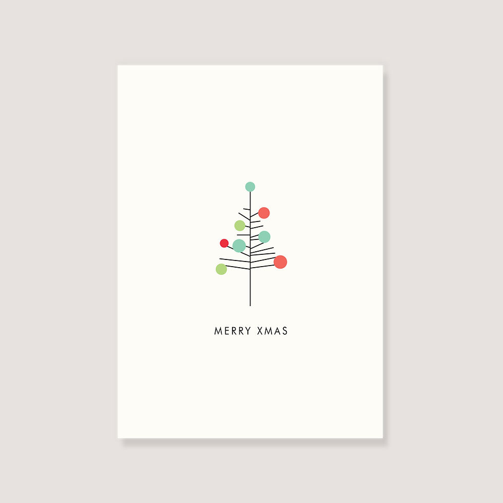 Thumbnail: Card - "Tree with bauble - Merry Xmas"
