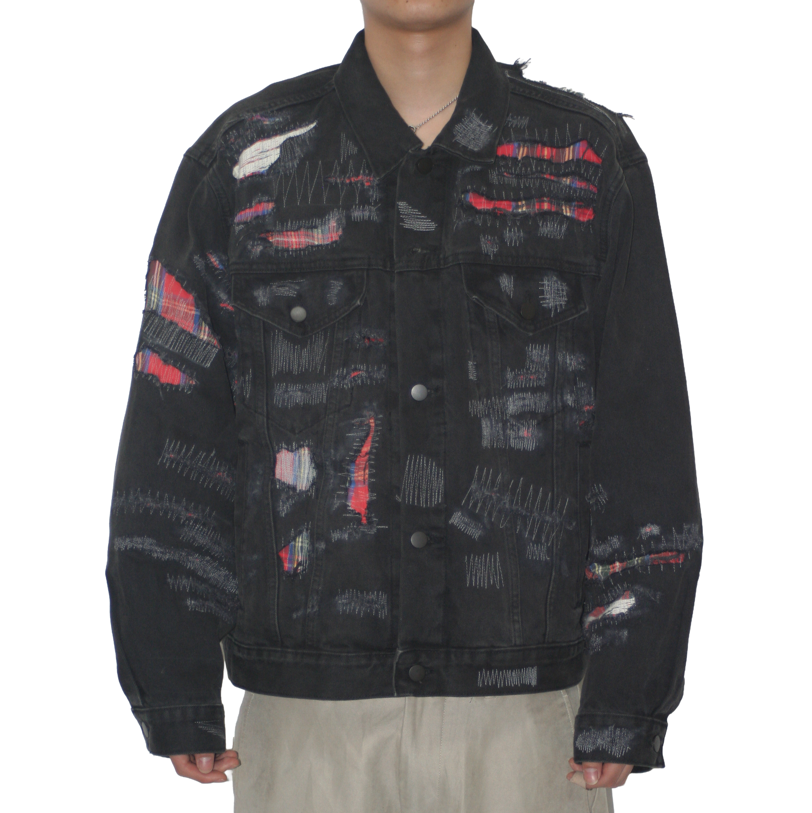 Reinforced stitching denim jacket