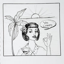 Waitress Humor- Art Journal Drawing