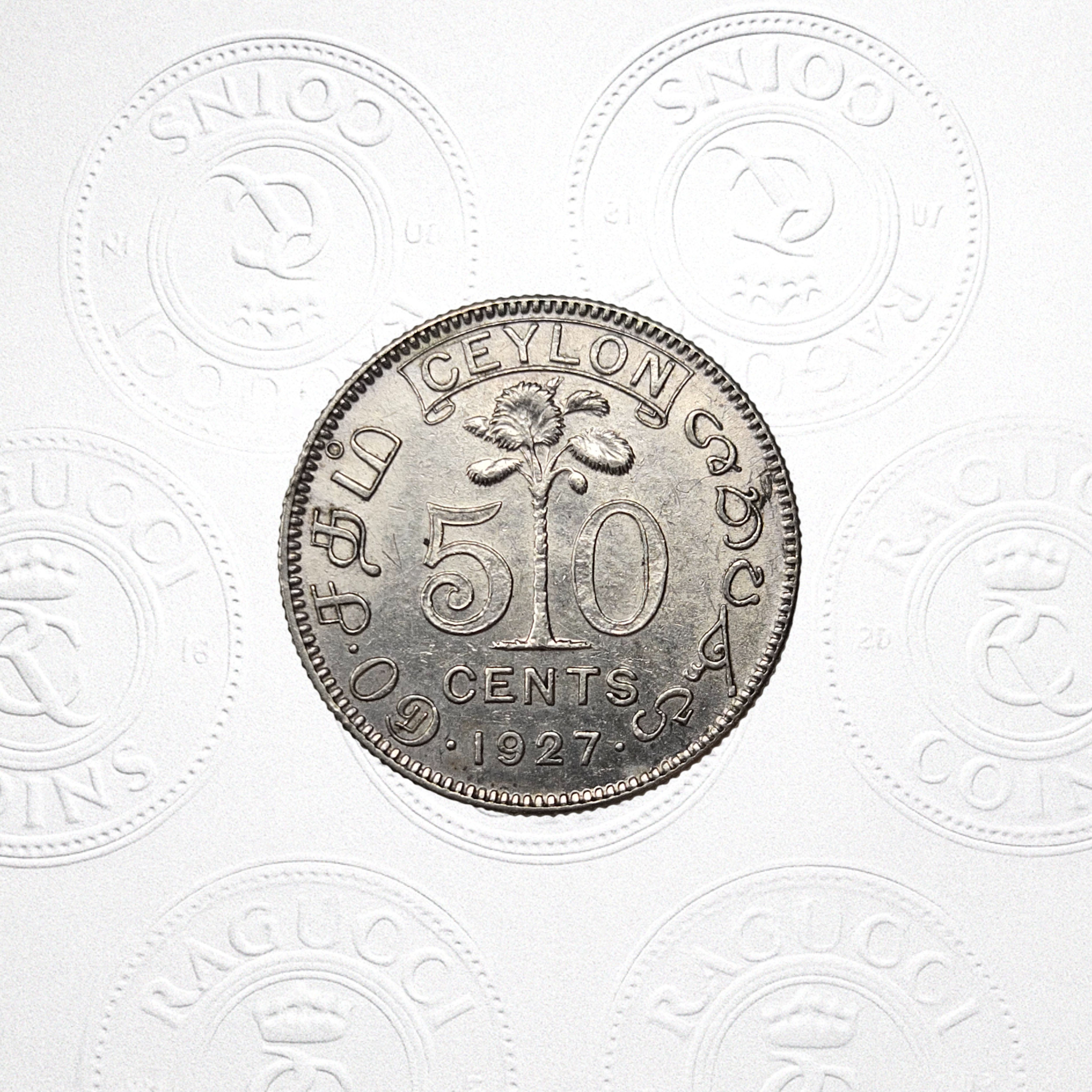 Ceilão (Sri Lanka) 50 Cents 1927