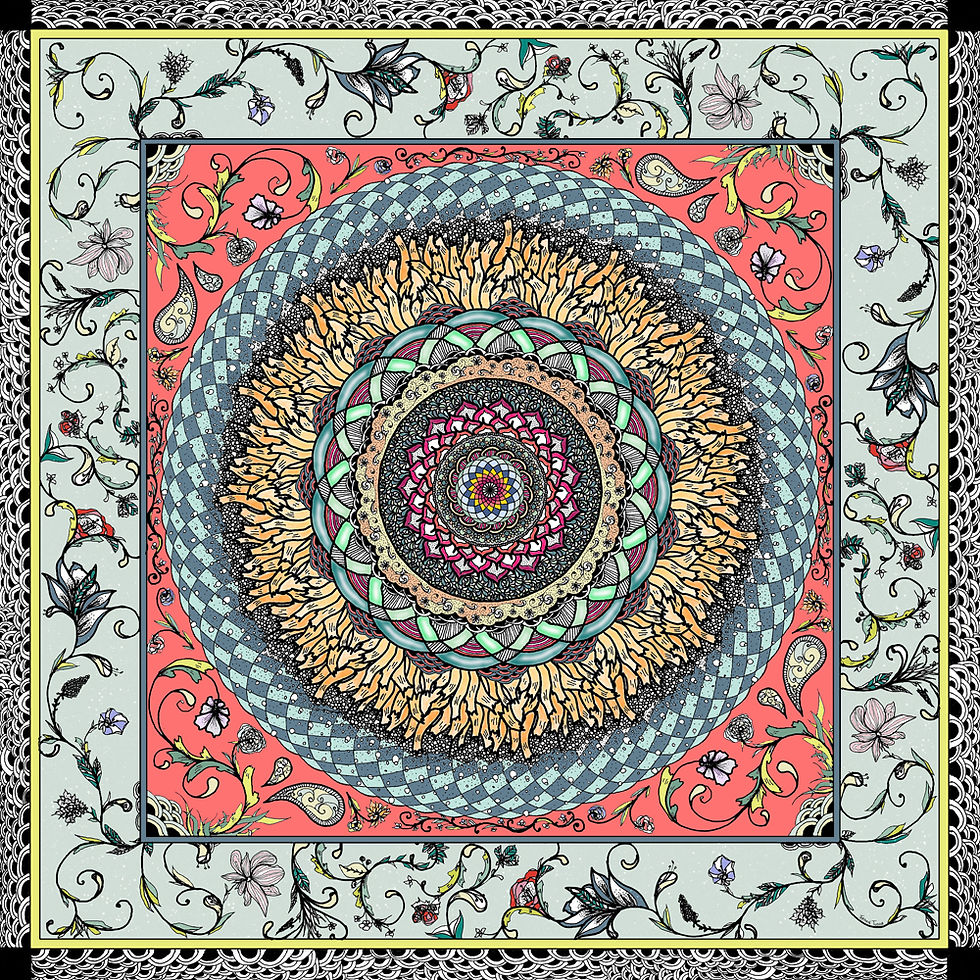 Thumbnail: Sacred Floral Silk Twill Scarf