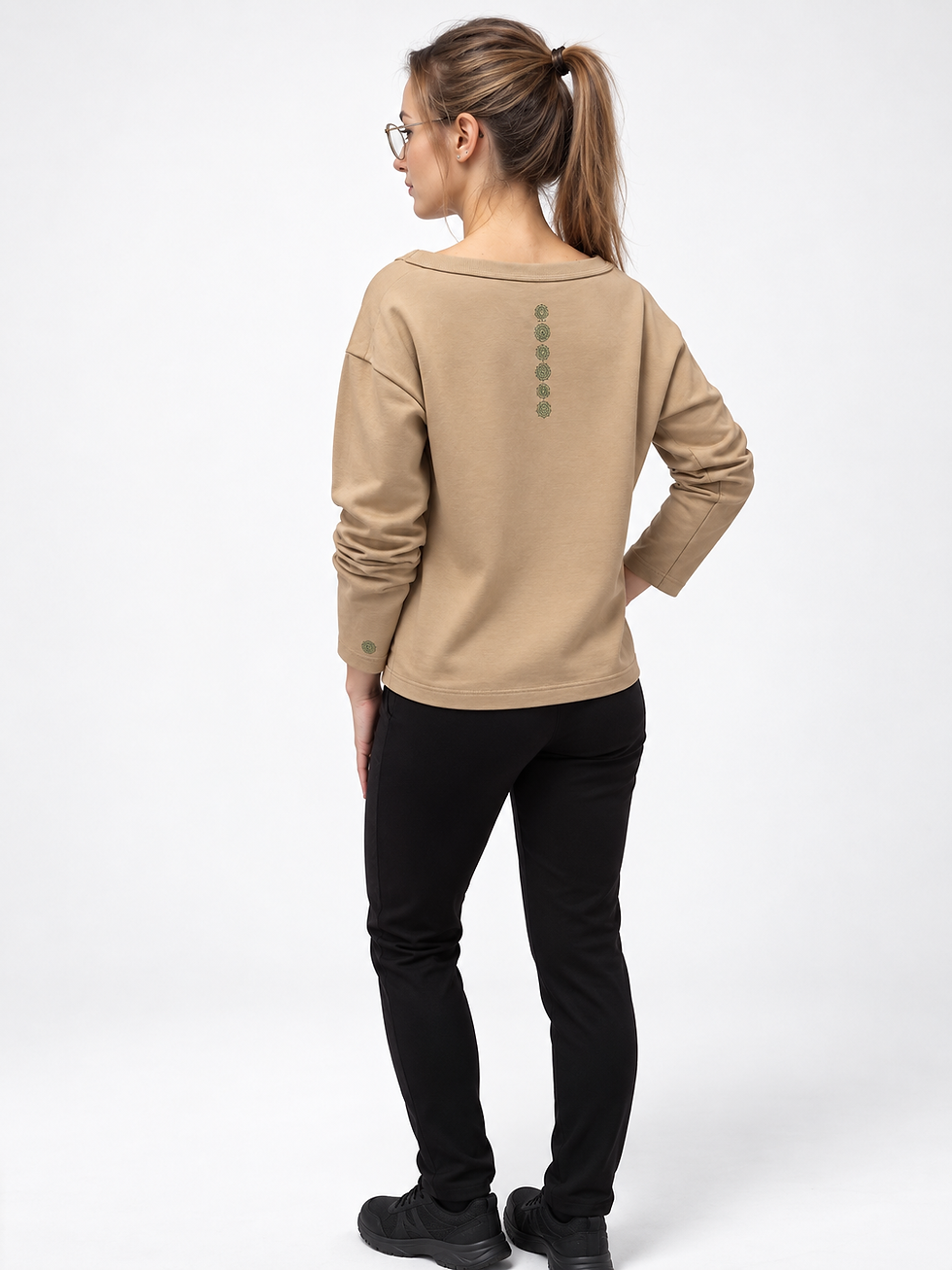 Miniatura: Lekka Bluza Damska Clover Collection Cappuccino