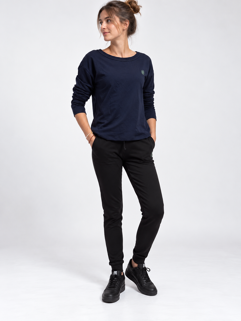 Miniatura: Lekka Bluza Damska Clover Collection Dark Navy