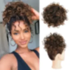 Synthetic Messy Bun Hair Piece 60g Elastic Drawstring Loose Wave Curly Hair Buns