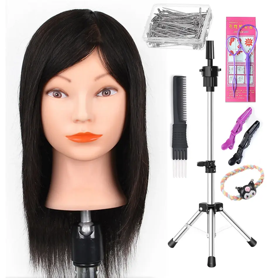 Thumbnail: Mannequin Head With Hair 100% Real Human Hair 10-18'' Cosmetology Mannequin Head