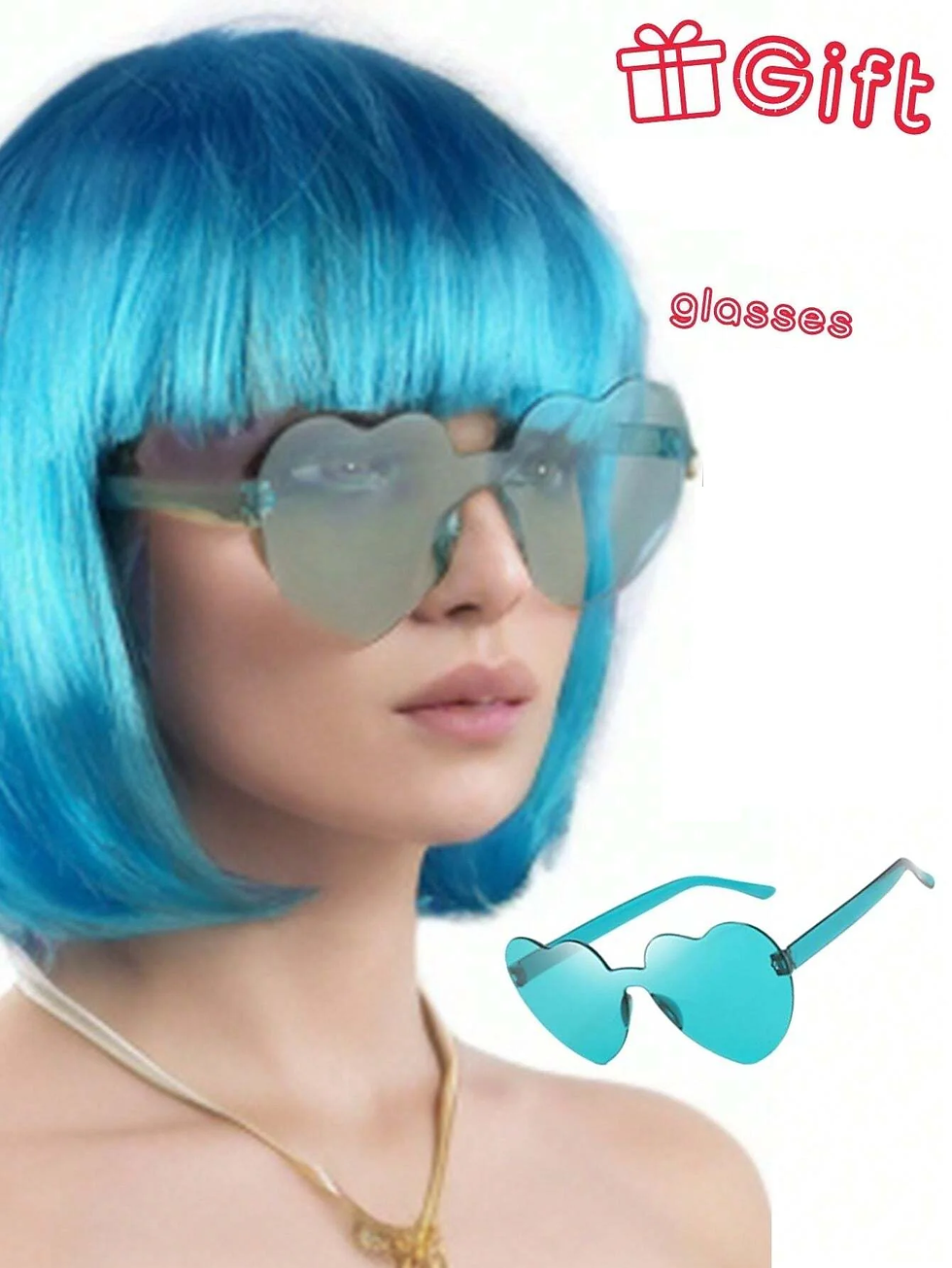 Thumbnail: Halloween Party Prop Colorful Short Straight Bobo Wig, Funny & Novelty, With