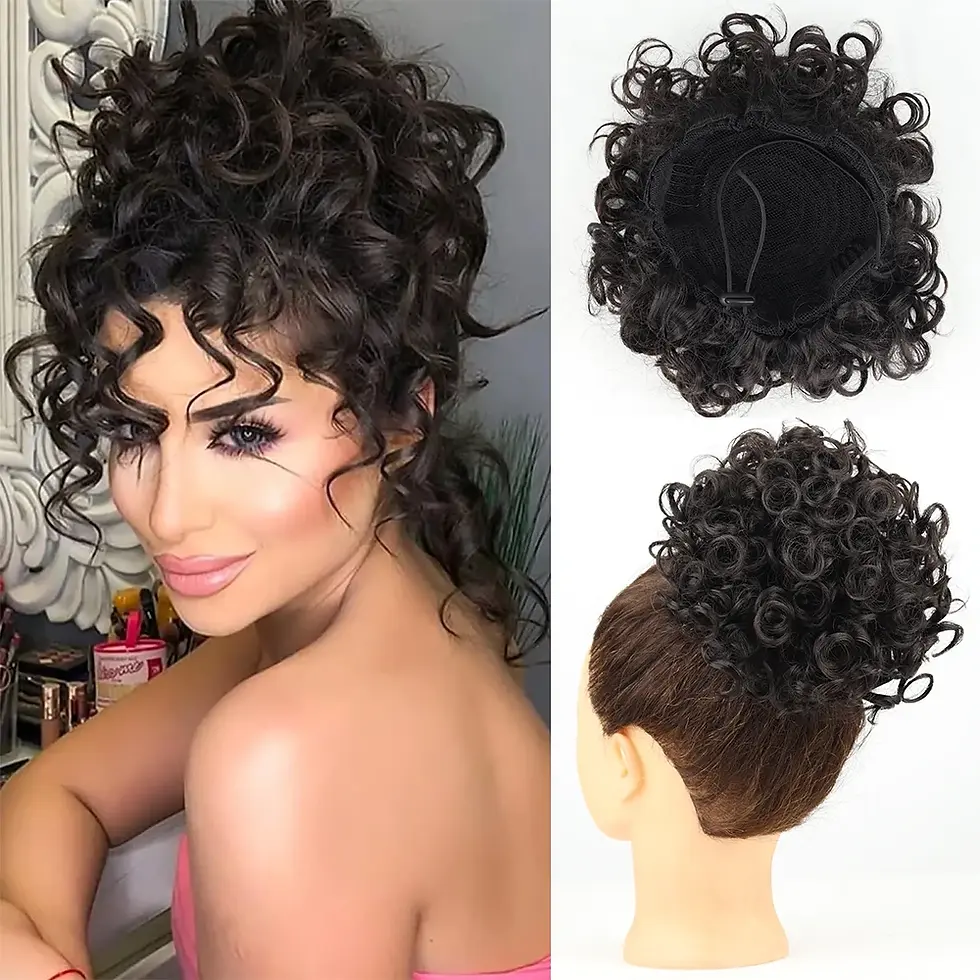 Miniatura: Synthetic Messy Bun Hair Piece 60g Elastic Drawstring Loose Wave Curly Hair Buns