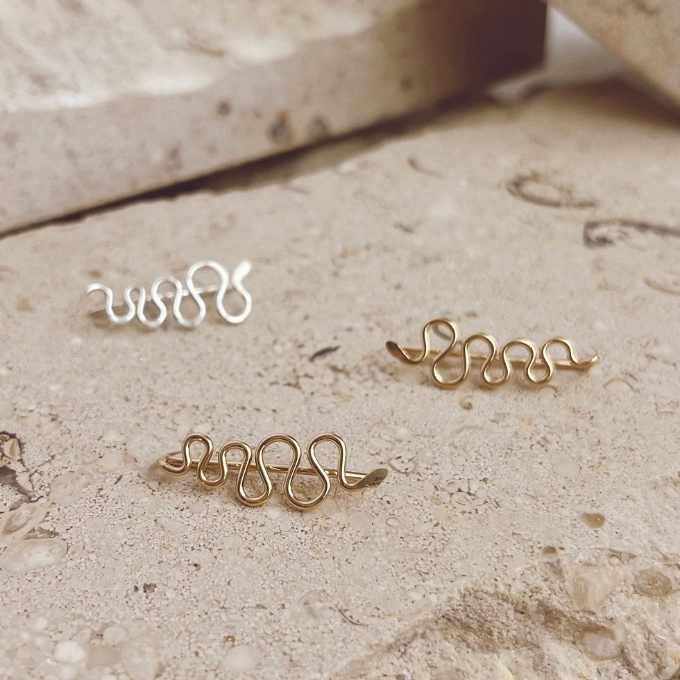 gold filled and sterling silver ear climber ear crawler serpent jewelry lightweight unique edgy trendy earrings