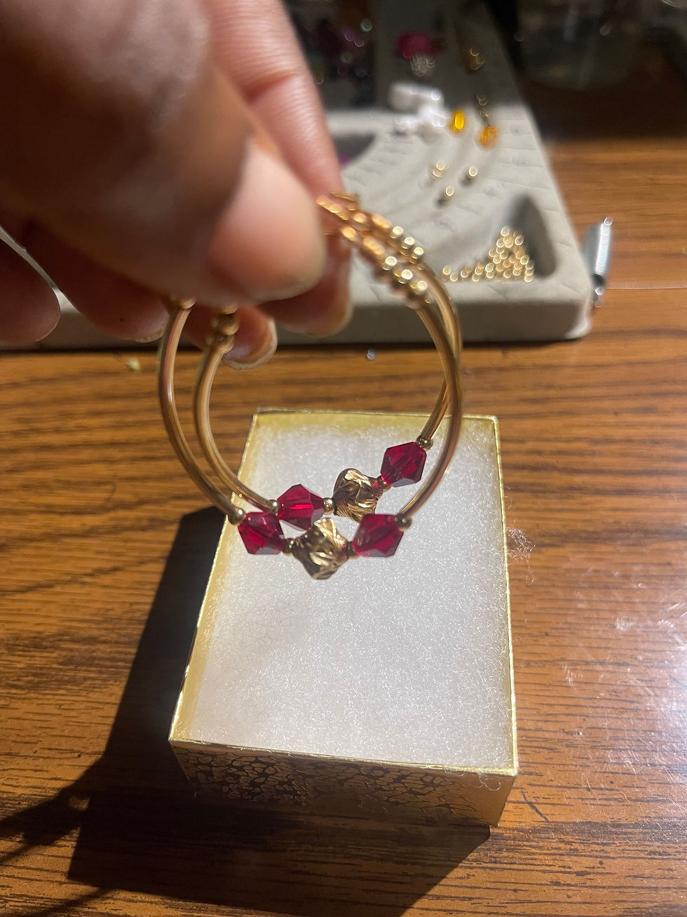 Thumbnail: Large skinny bangle birthstone earrings 