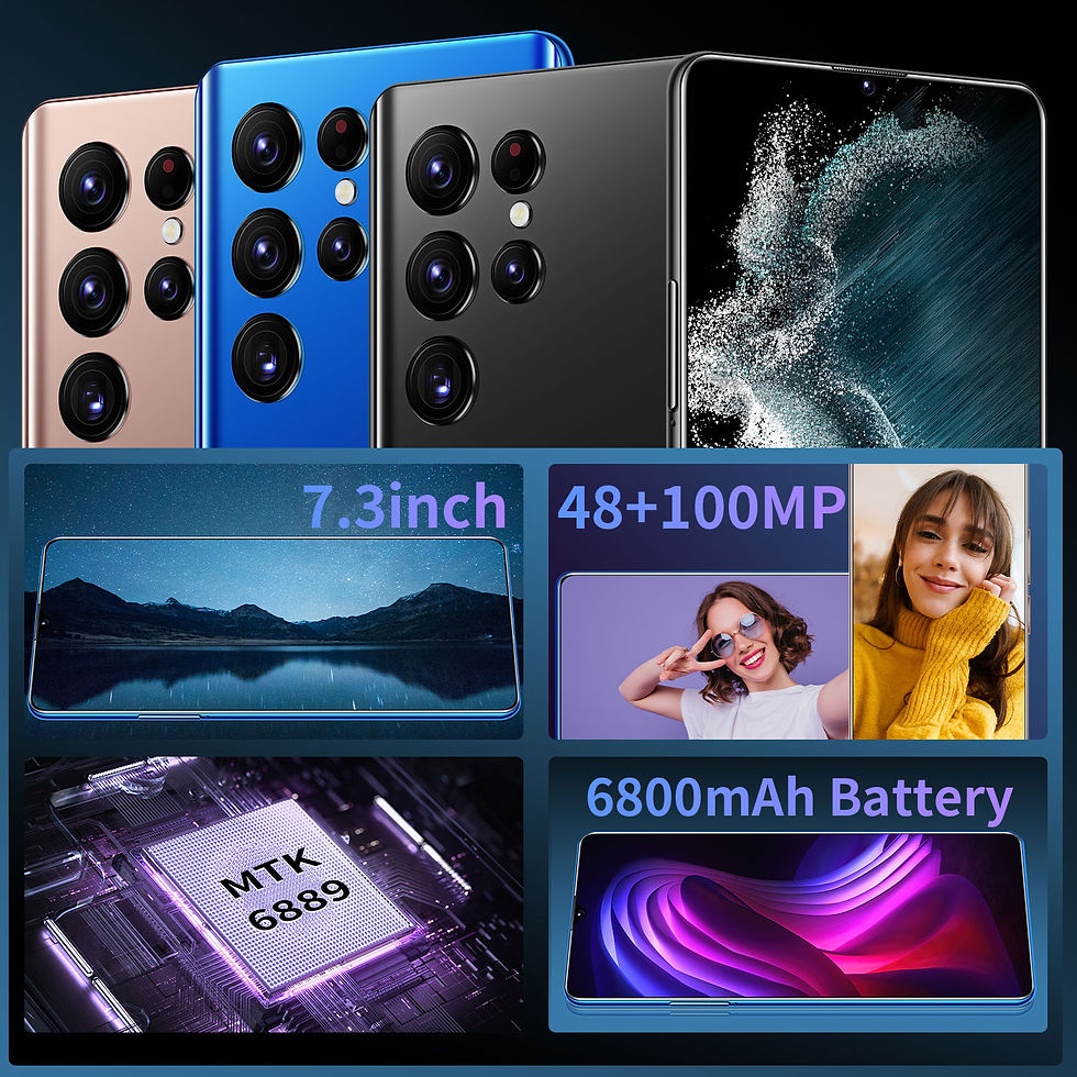 Thumbnail: Hot Selling S23 ULTRA 7.3 Inch 16GB+1TB Unlocked Dual SIM Smartphones Android 12