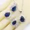 Thumbnail: Blue Semi-Precious Silver Set Bracelet Hoop Earrings Necklace Pendant Rings