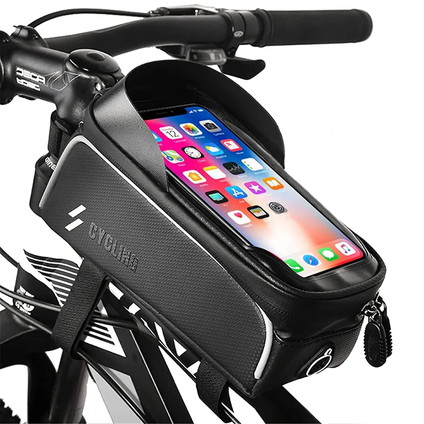Cycling Top Tube Phone Pouch Pack Waterproof Bicycle Bag for Phones Below 6.5"