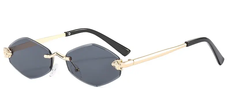 Thumbnail: Luxury Hipster Sunglasses Ladies Small Metal Frame Vintage Rhombus