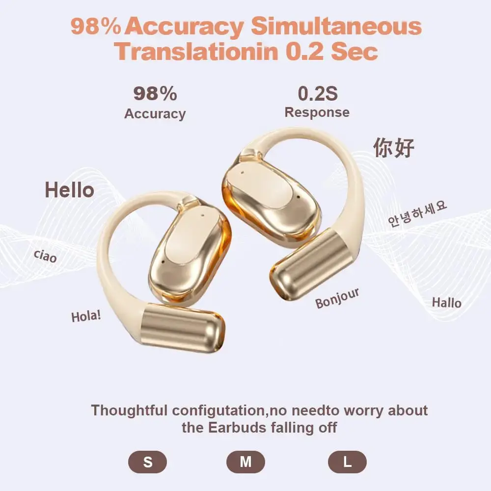 AI Language Translator Earbuds 144 Languages Real Time Translation 3-In-1 Voice