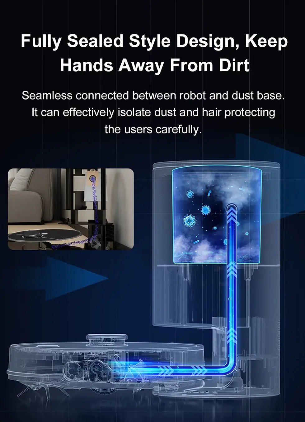 Miniatura: Intelligent Vacuum Cleaner Clean Robot Automatic With Self Empty Base
