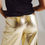 Thumbnail: Metallic Straight Leg Pants in Gold