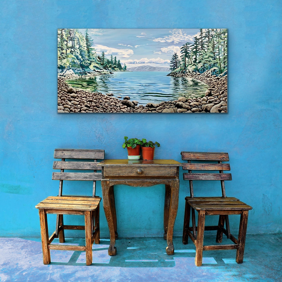 Thumbnail: “Jade Reflections” 24” X 48” GICLEE PRINT OF ORIGINAL ACRYLIC PAINTING