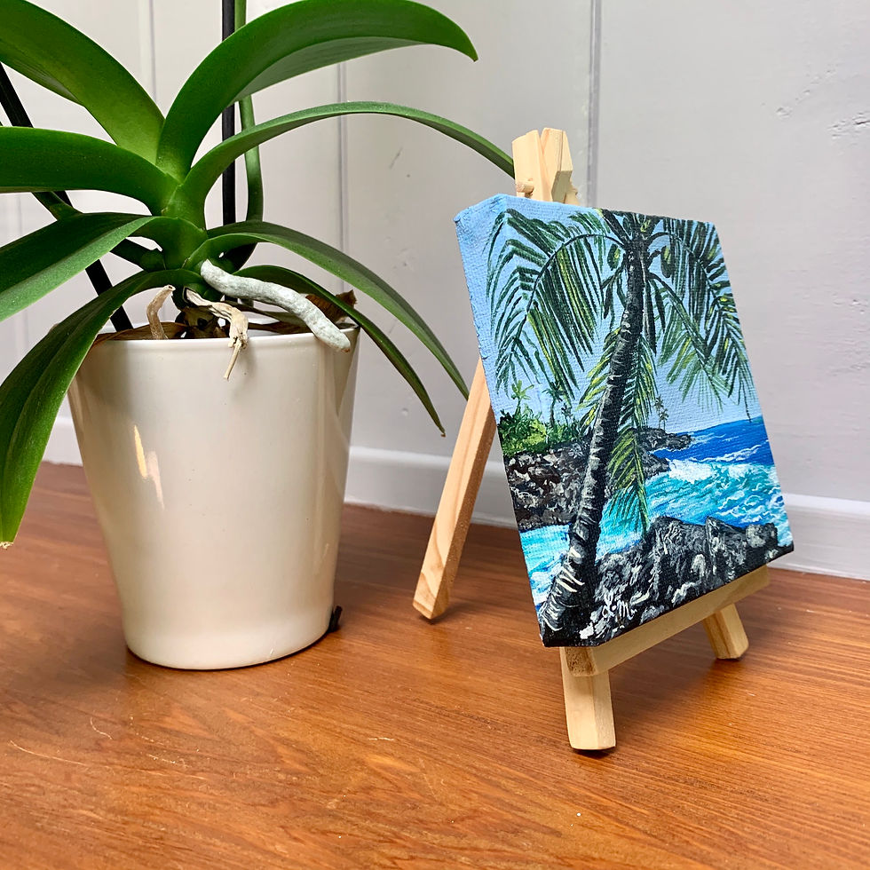 Thumbnail: “Palm Tree Mini” 4″ X 4″ ORIGINAL ACRYLIC PAINTING