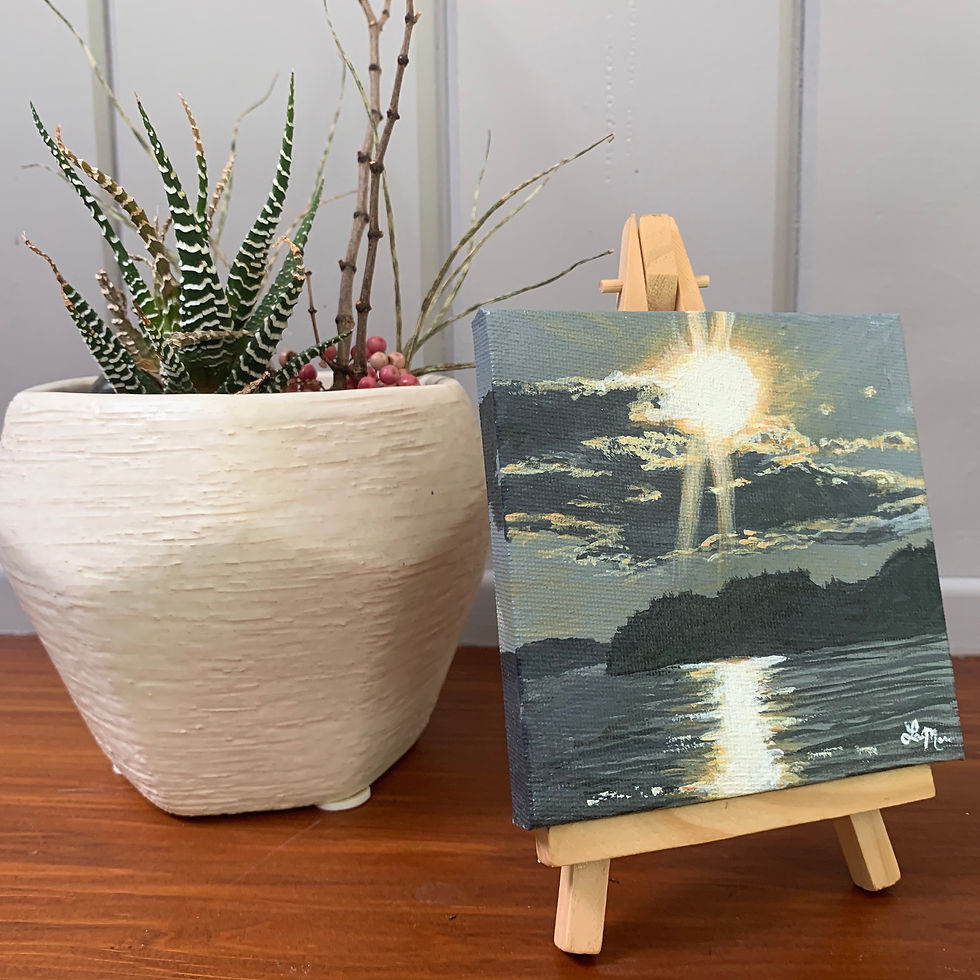 Thumbnail: “Sunset Mini” 4″ X 4″ ORIGINAL ACRYLIC PAINTING