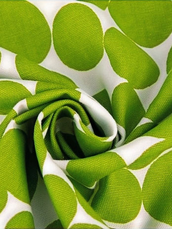 white cloth material with large green points