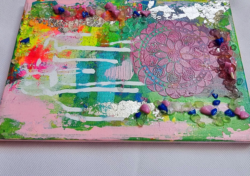 Thumbnail: Mixedmedia Abstract Artist, Pink Painting 