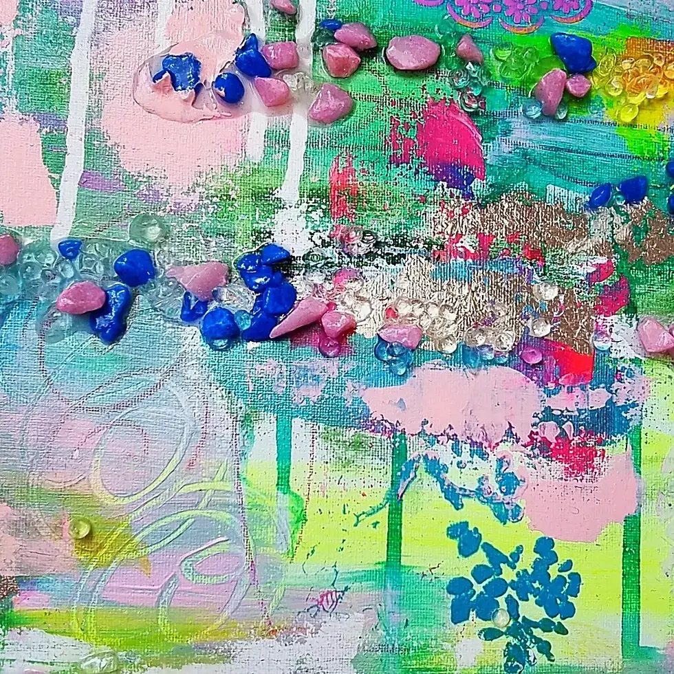 Thumbnail: BOX OF WORDS, ABSTRACT MIXEDMEDIA PAINTING, WALL DECOR