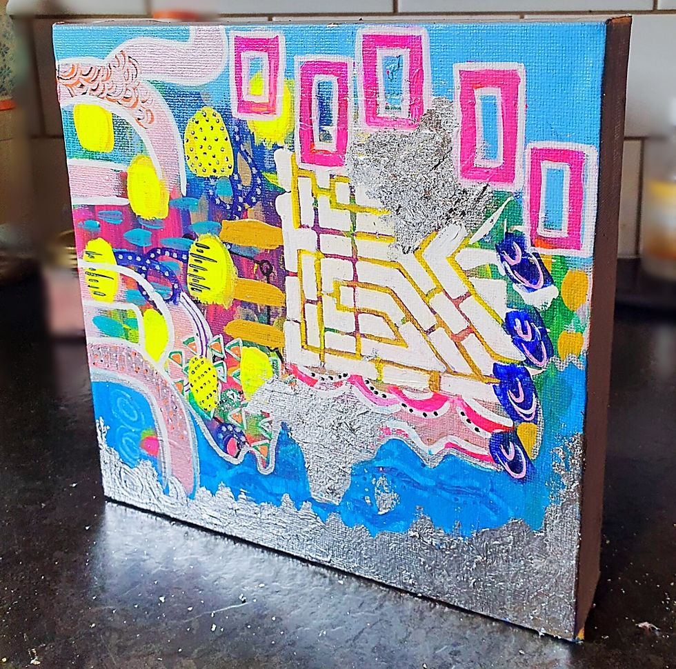 Thumbnail: Up Where The Sky.. Acrylic & Resin on canvas