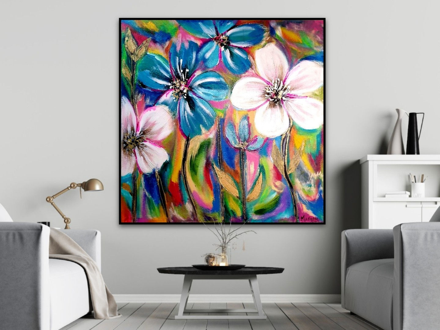 Bright Meadow Original Acrylic Painting 