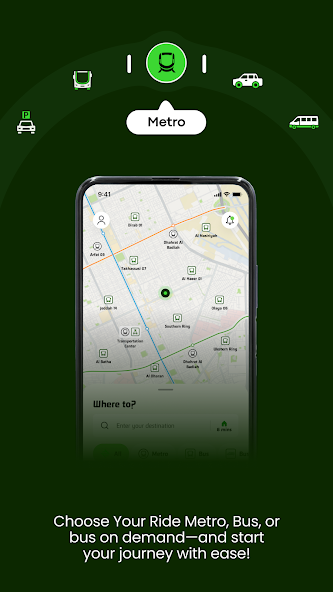 Official Darb app screenshot introducing Metro journeys