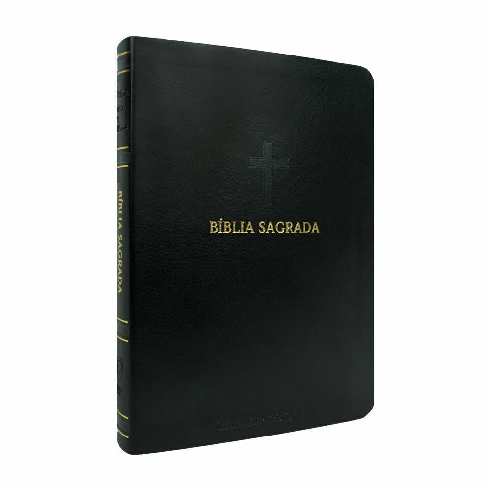 Biblia Sagrada | ARC | Letra Hipergigante | Harpa | Capa Luxo Cruz Preta