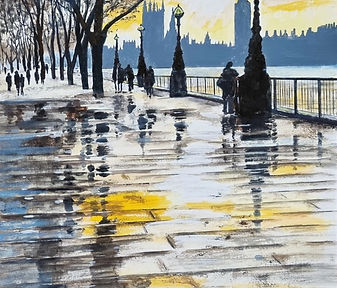 The Queens's Walk (Framed) - 57x48cms - 
