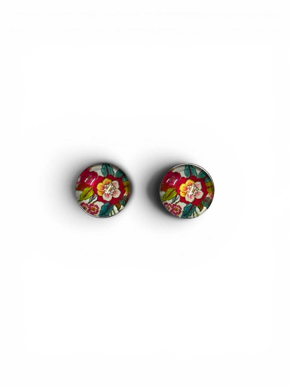 Thumbnail: 10mm Glass Dome Studs - Floral