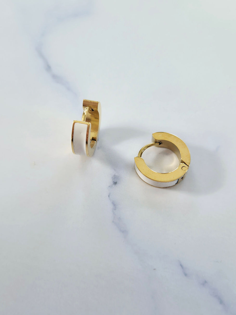 Thumbnail: Poppet stainless steel, huggie earring with enamel colour