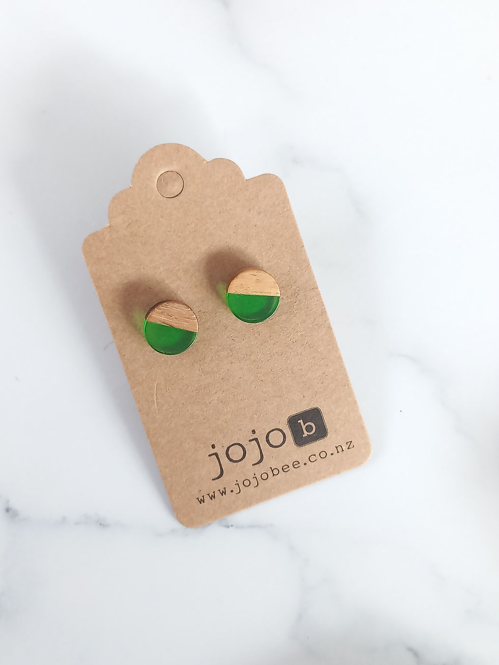 Thumbnail: wood and resin fashion colour studs with stainless steel posts