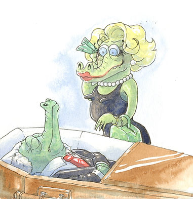 "Crocodile Tears" Watercolor, Ink. 2025