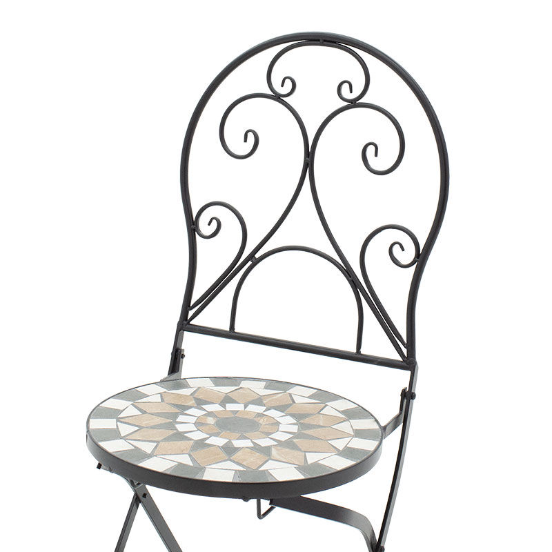 Μικρογραφία: Τραπεζαρία Mosaic pakoworld σετ 3τεμ μέταλλο μαύρο